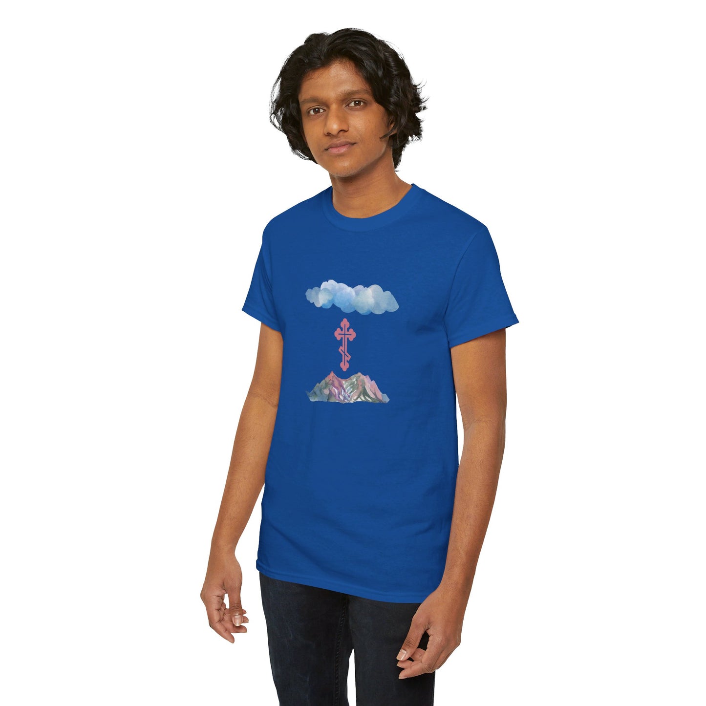 Mountain Clouds Orthodox Cross T-Shirt