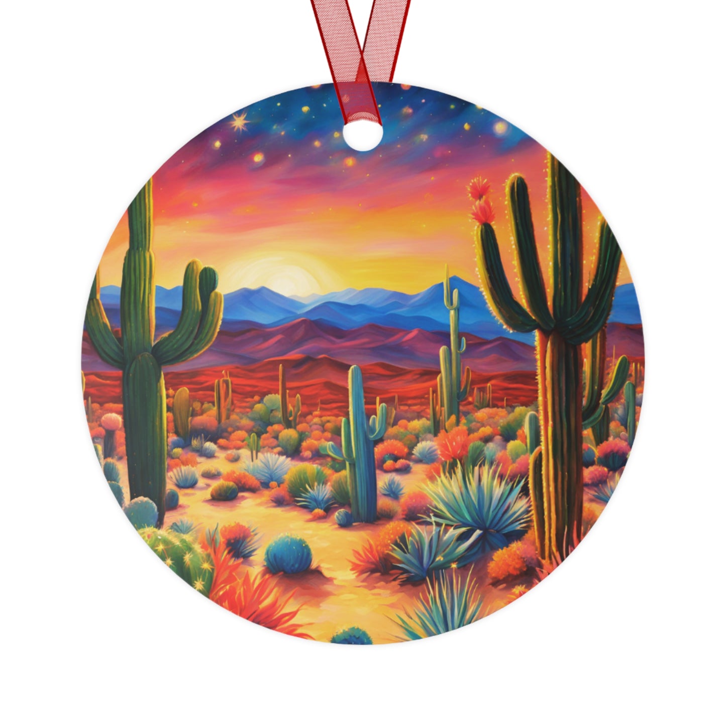 Desert Christmas Metal Ornament