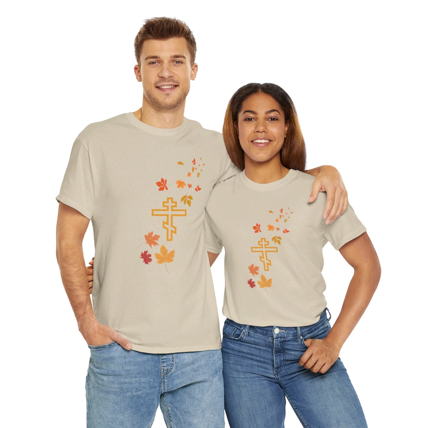 Autumn Leaves Orthodox Cross T-Shirt