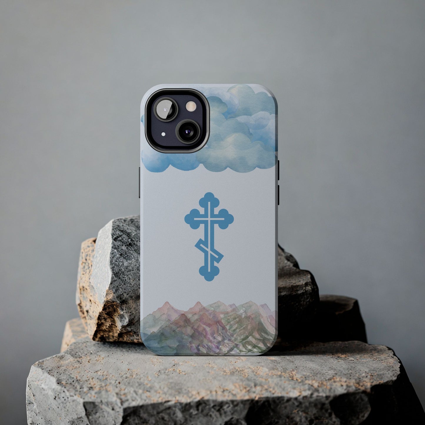 Mountain Clouds Orthodox Cross Tough iPhone Case