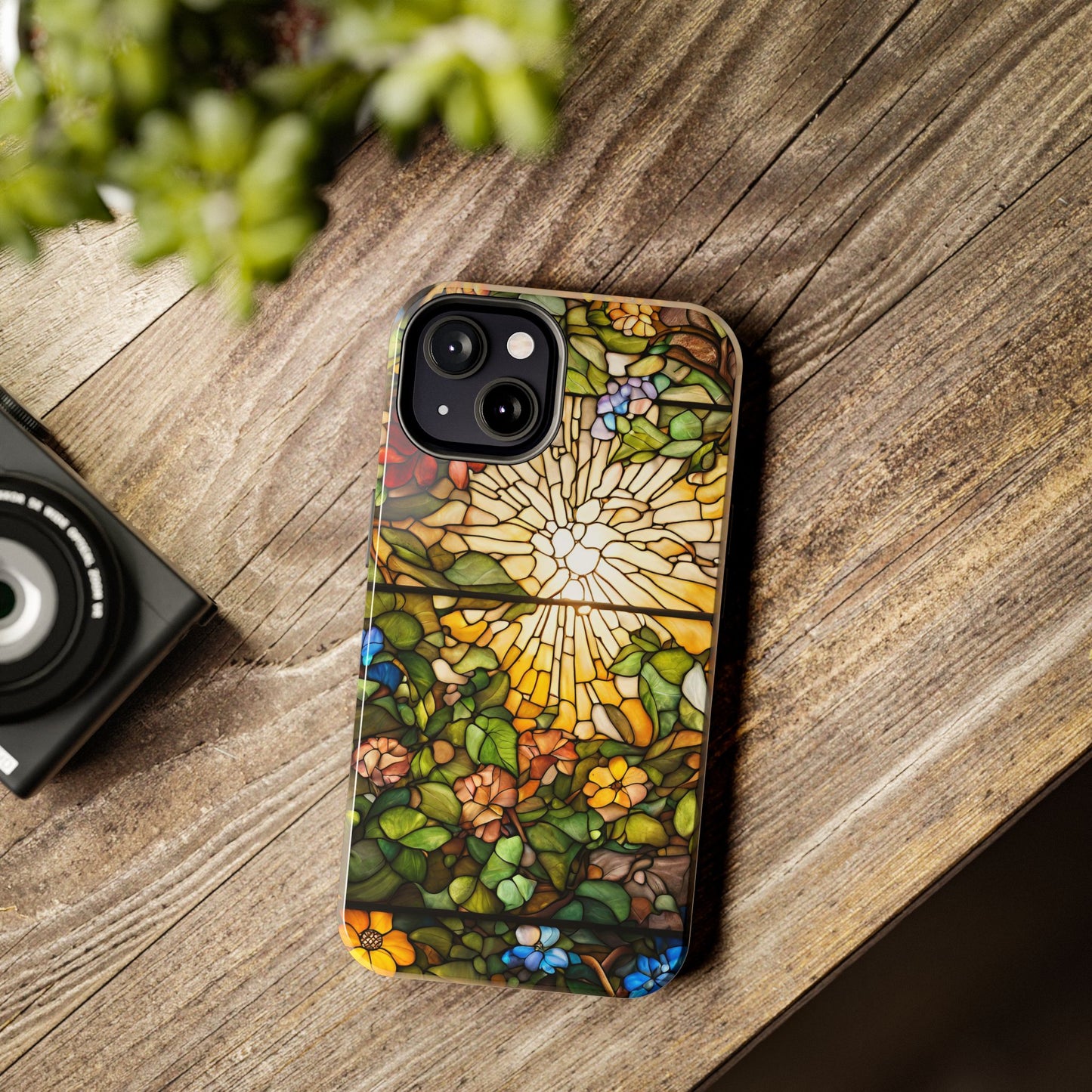 Floral Nature Sunshine iPhone Case - Stained Glass Effect