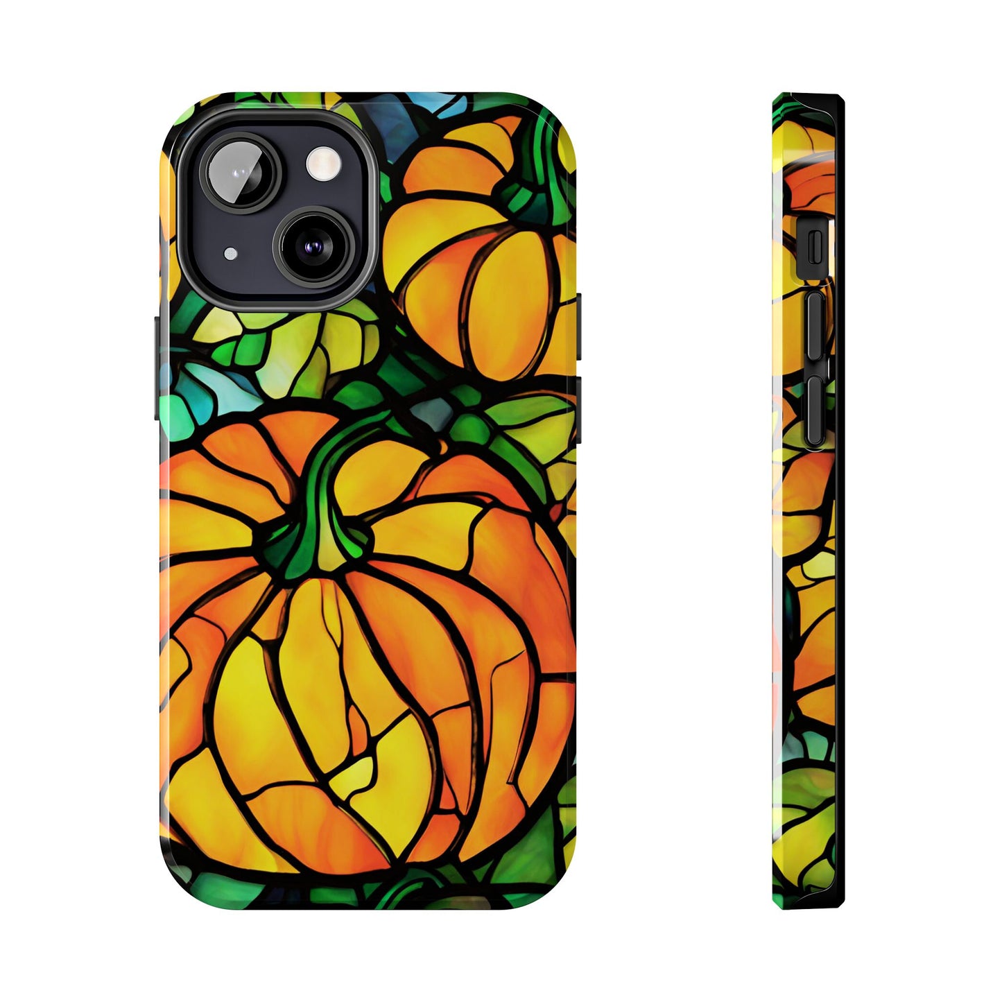 Pumpkin Fall iPhone Case Stained Glass Effect