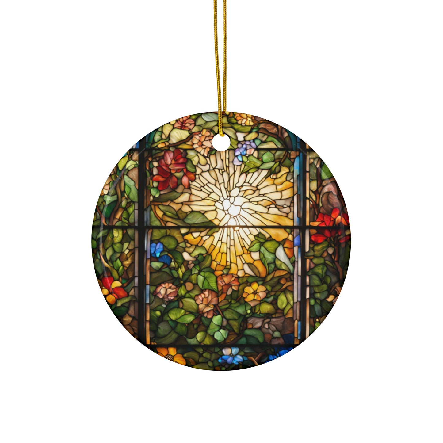 Stained Glass Effect Ceramic Ornament