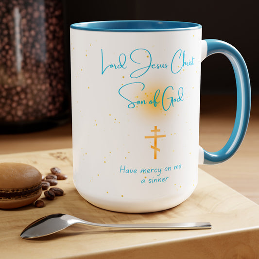 Jesus Prayer Large Mug - Light Blue Interior