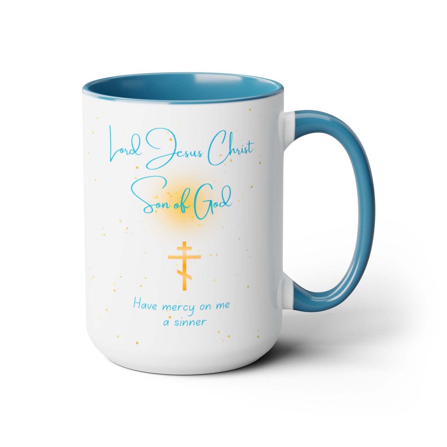 Jesus Prayer Large Mug - Light Blue Interior